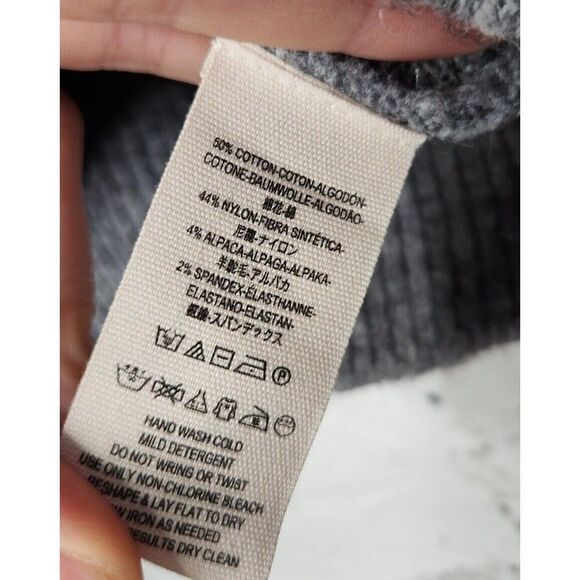 Free People Women's Gray Complete Me Sweater Cotton Alpaca Blend Size Medium - Picture 7 of 9